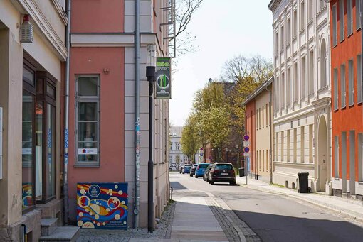 Blick in die Martin-Luther-Straße in Greifswald