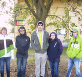 Der Herbst steht auf der Leiter