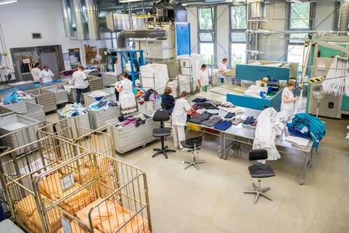 Wäscherei Blick in die Wäscherei